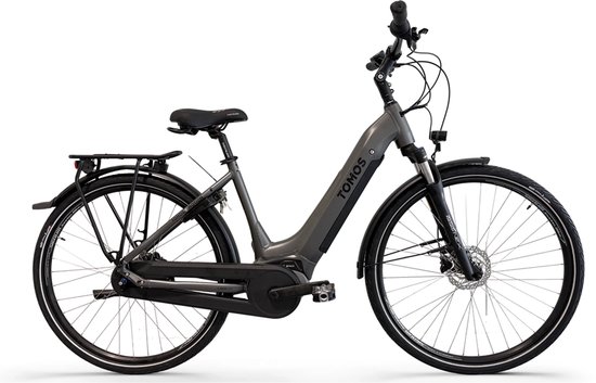 Tomos EB 25 - Elektrische Fiets - 250W middenmotor - 7 versnellingen - Hydraulische schijfremmen - 500Wh accu - Grijs