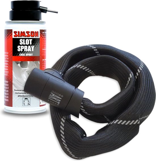 Top Lock Kettingslot - Art 2 Fietsslot - Inclusief Slot Spray - Ketting van Gehard Stalen Schakels - Slot met ART Keurmerk - Geschikt voor Elektrische Fiets en Fatbike - 90 cm van Top Lock