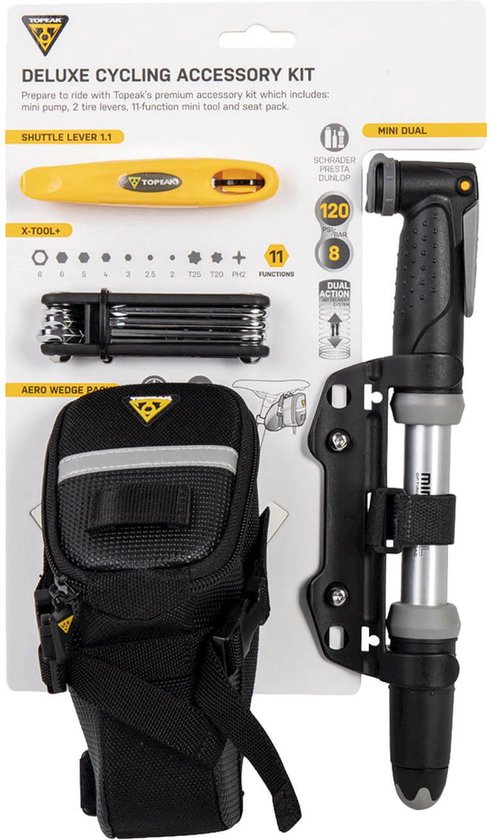 Topeak Deluxe Cycling Accessory Kit - 15780000 - fietspomp - zadeltas - tas - Imbusset van T