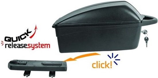 Topkoffer Polisport Luxe met quick release bagagedragerbevestiging - zwart van T