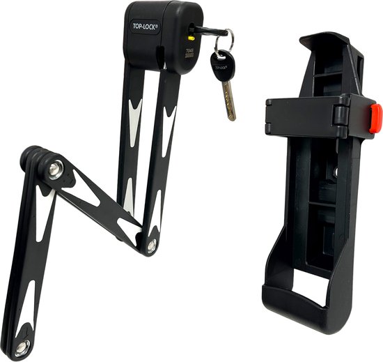 TopLock Vouwslot - ART 2 Keurmerk - Fietsslot van Gehard Staal - Slot voor Electrische Fietsen en Fatbike - Met Houder - 95 cm van T