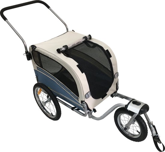 Topmast Honden Fietskar SKY Jogger Opbouwbaar Blauw - Medium van Topmast