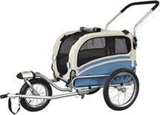 Topmast Hondenfietskar - Fietskar -Hondenaanhanger Medium Blauw + Joggerfunctie van T