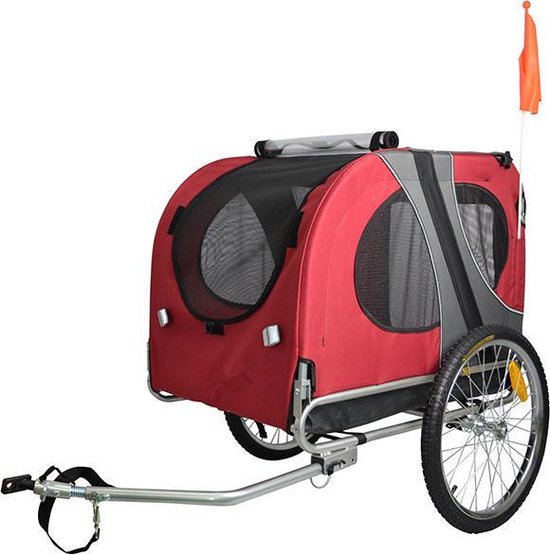 Topmast Hondenfietskar - Fietskar -Hondenaanhanger Medium  Rood van T