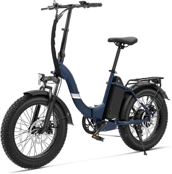 Touroll S2 Pro Opvouwbare Elektrische Fiets 250W - 150km Bereik - 48V 15Ah Batterij - 20" Dikke Banden - Shimano 7 Versnellingen - Lage Instap - Bagagerek - StVZO Verlichting - Blauw