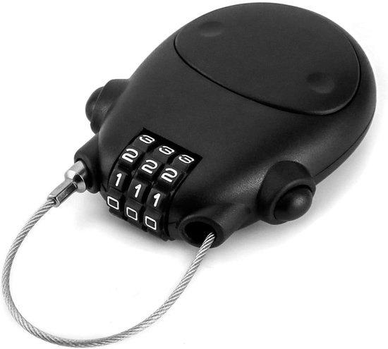 TOVBMUP Kabelslot - Fietsslot - met 3 combinatieschijven - 75 cm stalen kabel - Scooterslot - Kinderfietsslot - Geschikt voor fietsen, motoren, bagage - zwart van Merkloos