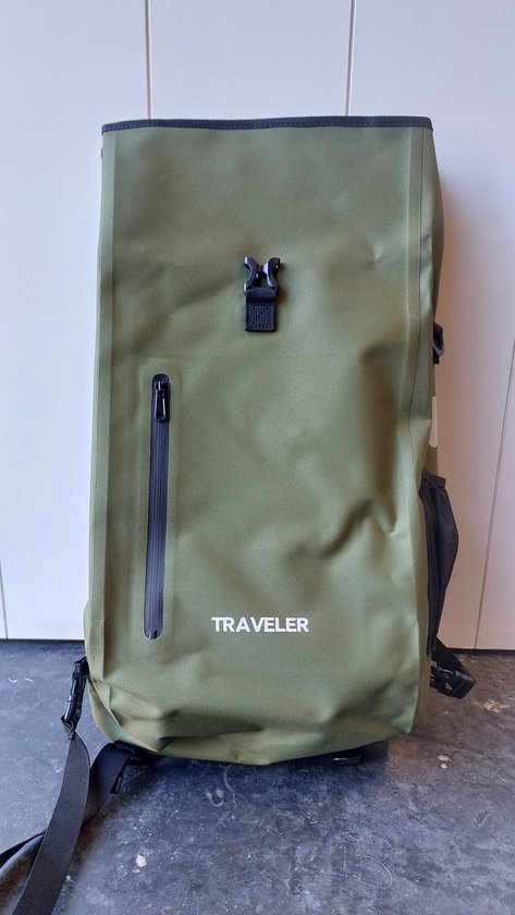 Traveler waterafstotend tarpaulin enkele fietstas rugzak - olijf - 21 liter van T