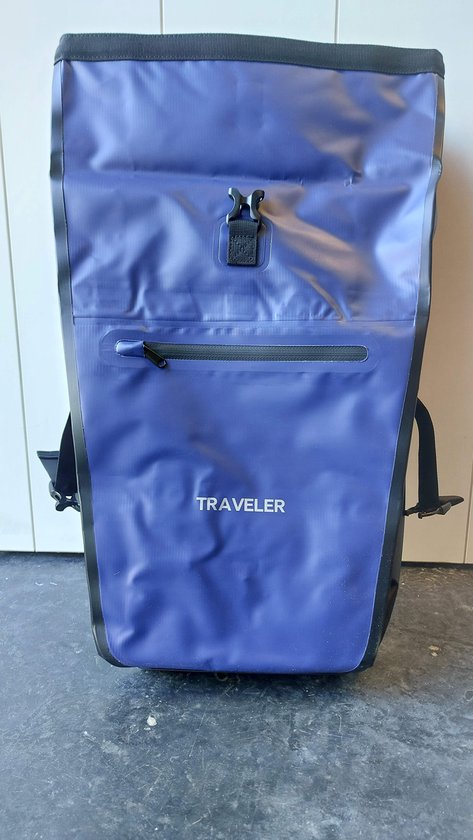 Traveler waterdichte bisonyl enkele fietstas - blauw - 31 liter van T