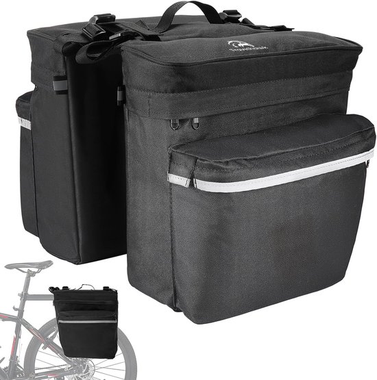 Travelhawk Fietstas - Fietstas Dubbel - Waterdicht Materiaal - 34L - Zwart - 600D Polyester - Fietstassen elektrische fietsen van Travelhawk