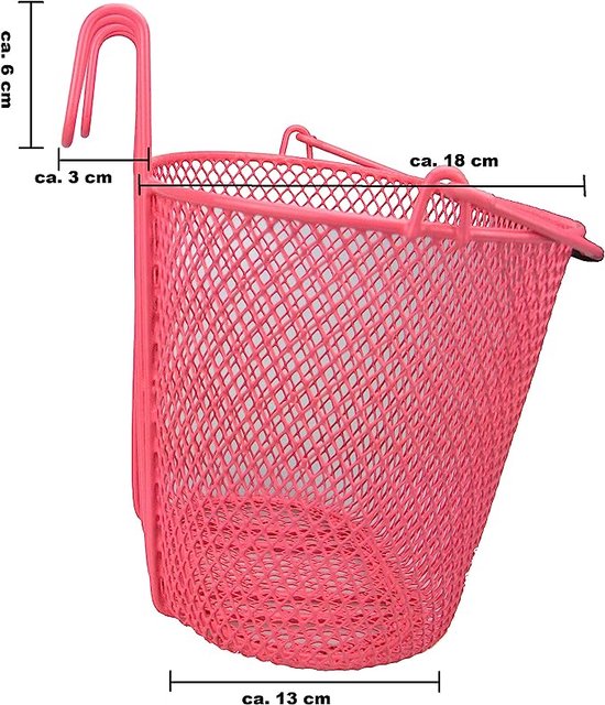Trendy fietsmanden voor kinderen, fijn mesh net in 4 kleuren, voorwiel fietsmanden voor kinderen van T