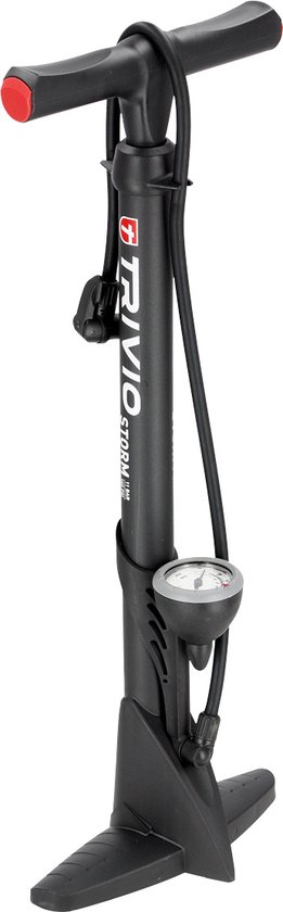 Trivio - Breeze Fietspomp met drukmeter - Dubbel Ventiel zowel presta als schrader. type storm van T