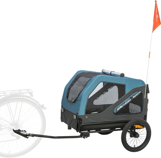 Trixie - Fietskar - Tot 45 kg - Blauw/Grijs - L - 81X112/155X112 cm