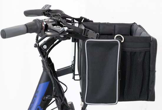 Trixie Fietsmand Voor Aan Stuur Nylon Zwart / Grijs - 41X26X26 CM van Trixie