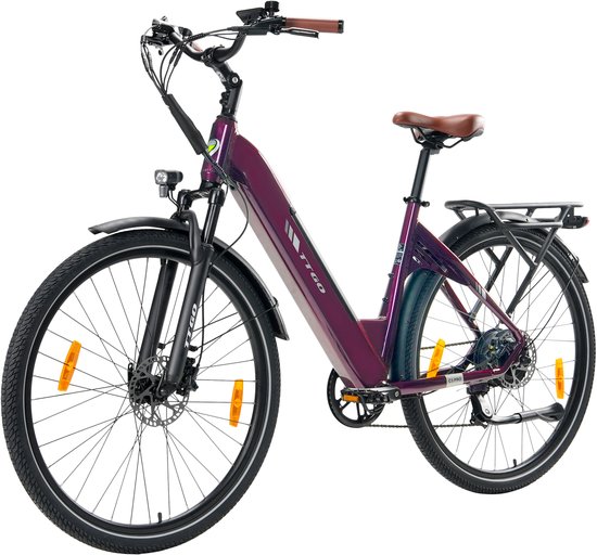 TTGO C3 PRO Elektrische Fiets - 250W Motor - 36V20Ah Accu - Max Snelheid 25km/u - Max Bereik 80-120km - 28 Inch Banden - Shimano 7 Versnellingen - Rood van TTGO
