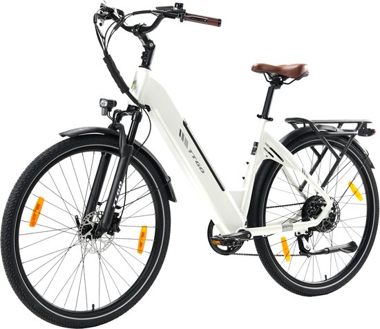TTGO C3 PRO Elektrische Fiets - 250W Motor - 36V20Ah Accu - Max Snelheid 25km/u - Max Bereik 80-120km - 28 Inch Banden - Shimano 7 Versnellingen - Wit van TTGO