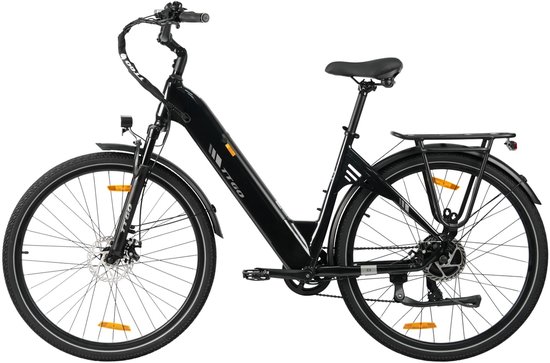 TTGO C3 SE Elektrische Fiets - 250W Motor - 36V 18Ah Accu - 28-inch Banden Stadsfiets- Bereik tot 120km - Shimano 7-Snelheden - 25km/u - Zwart