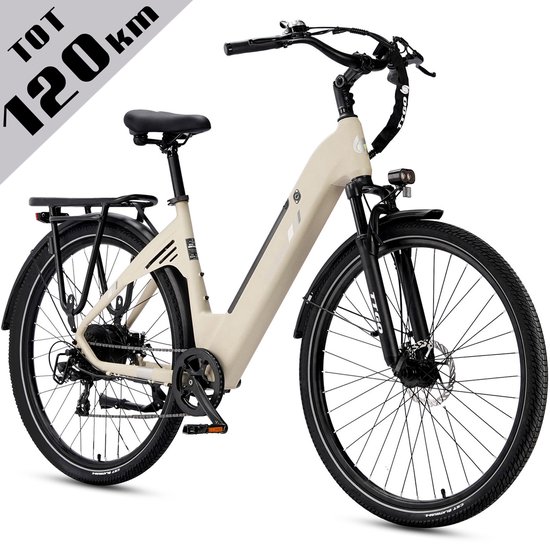 TTGO C3 SE Elektrische Fiets - 250W Motor - 36V18Ah Accu - Max Snelheid 25km/u - 28 Inch Banden - Max Bereik 80-120km - Shimano 7 Versnellingen - Woestijngeel