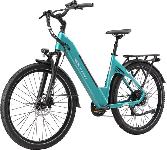 TTGO C5 Elektrische Fiets – 250W Motor - 48V13.5AH Lithium Accu – Actieradius tot 90 km – Hydraulische Schijfremmen – 27.5×2.4 inch Banden – Shimano 7 Versnellingen – Groen