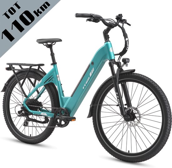 TTGO C5 Elektrische Fiets - 648Wh Accu - Actieradius tot 110 km - 48V 250W Motor - Hydraulische Schijfremmen - 27,5 × 2,4 Inch Banden - Shimano 7 Versnellingen - Aluminium Frame - LCD Display - Elektrische Stadsfiets - Max. Belasting 125 kg - Groen