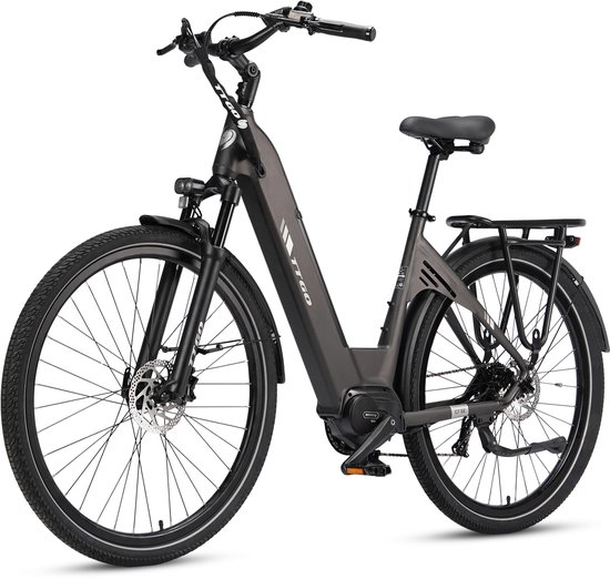TTGO C7 SE Elektrische Fiets – 36V 18Ah Lithium Accu – Actieradius tot 150 km – Middenmotor – 28×2.0 inch Banden – Hydraulische Schijfremmen – Shimano 9 Versnellingen – Verende Voorvork met Lock-out – Elektrische Stadsfiets – Grijs van Merkloos