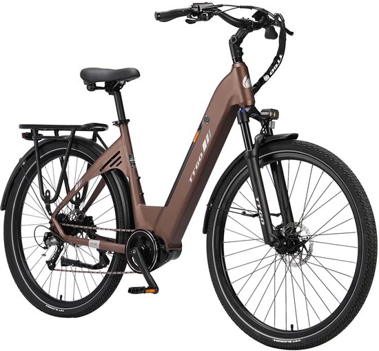 TTGO C7 SE Elektrische Fiets – 648Wh Lithium Accu – Actieradius tot 150 km – 36V 250W Middenmotor – Hydraulische Schijfremmen – 28×2.0 inch Banden – Shimano 9 Versnellingen – Aluminium Frame – LCD Display – Elektrische Stadsfiets – Bruin van Merkloos
