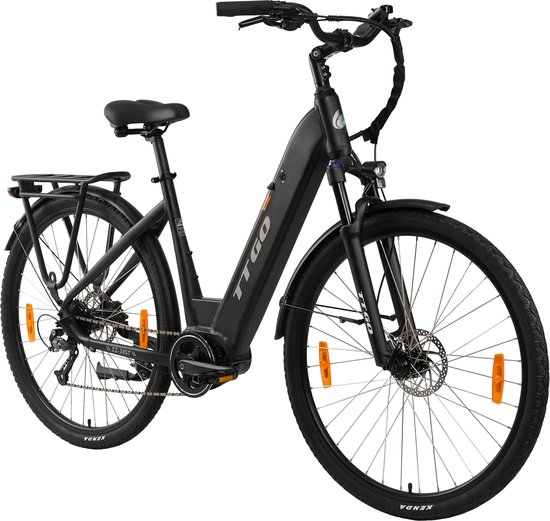 TTGO Elektrische Fiets 28 Inch - Elektrische Fiets Middenmotor - 250W Actieradius 110-130km - Topsnelheid 25 km/u - Hydraulisch remsysteem en schokdempers alu legering - Shimano 9-Versnelling – Voor lange reizen en dagelijks woon-werk – zwart van Merkloos