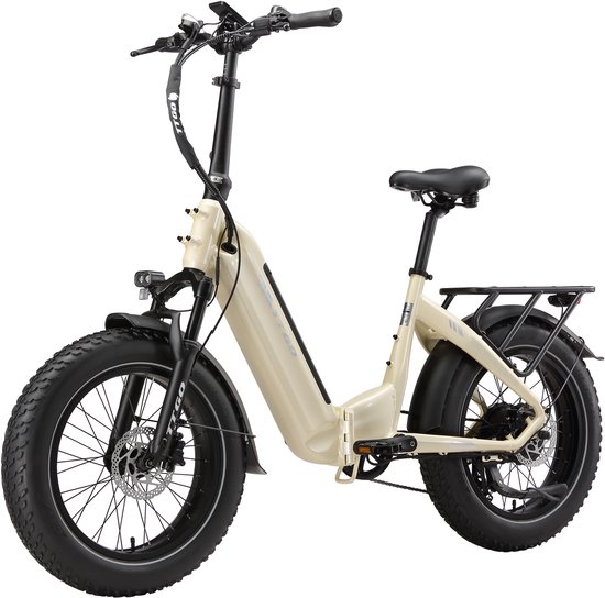 TTGO F6 Boost E-bike - 25 km/u - 20inch - 120km actieradius - 250W motor - 48V18Ah accu - 70NM - crèmewit