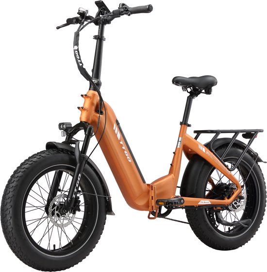 TTGO F6 Boost E-bike - 25 km/u - 20inch - 120km actieradius - 250W motor - 48V18Ah accu - 70NM - oranje