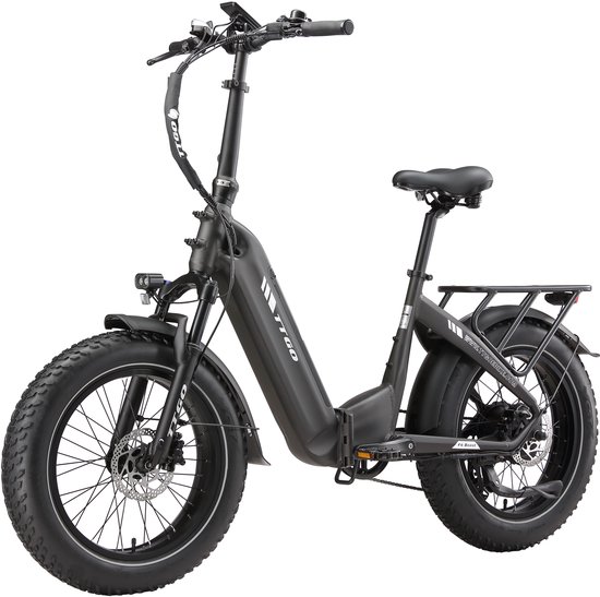 TTGO F6 Boost Elektrische Fiets – 250W Motor - 48V18Ah Lithium Accu – Actieradius tot 120 km – Hydraulische Schijfremmen – 20×4.0 inch Fatbike Banden - Shimano 7 Versnellingen - Grijs