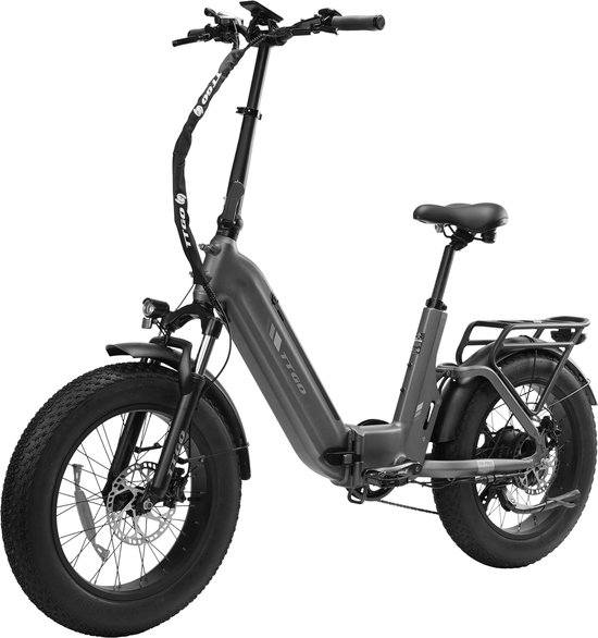 TTGO F6 Pro Opvouwbare Elektrische Fiets – 864Wh Lithium Accu – Actieradius tot 140 km – Aluminium Frame met Achtervering – 20×4.0 inch Fatbike Banden – Shimano 7 Versnellingen – Hydraulische Schijfremmen– Elektrische Stadsfiets – Grijs van Merkloos