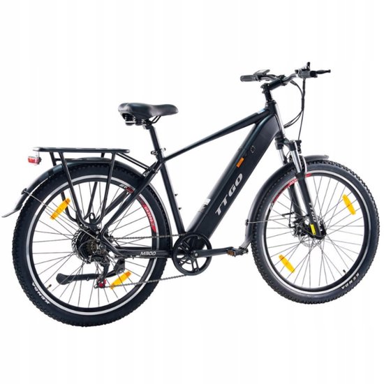 TTGO M300 27.5 Inch Elektrische Fiets 36V20AH Accu Tot 120 km Bereik Aluminium Frame 250W Motor Shimano 7 Versnellingen Zwart