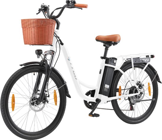 TTGO YY-26ST E-bike - 25 km/u - 26inch - 50km actieradius - 250W motor - 36V14.5Ah accu - 70NM - wit