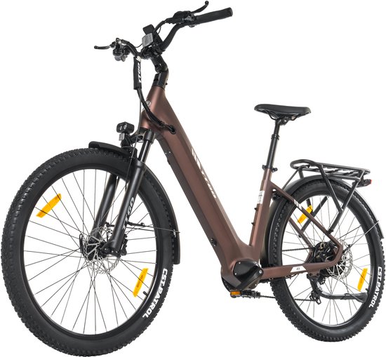 TTGO Z3 Elektrische Fiets - 250W Motor - 48V15Ah Accu - 27.5 Inch Banden - Max Snelheid 25km/u - Max Bereik 110-120km - Shimano 7 Versnellingen - Bruin van Merkloos