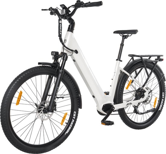 TTGO Z3 Elektrische Fiets - 250W Motor - 48V15Ah Accu - 27.5 Inch Banden - Max Snelheid 25km/u - Max Bereik 110-120km - Shimano 7 Versnellingen - Wit van Merkloos