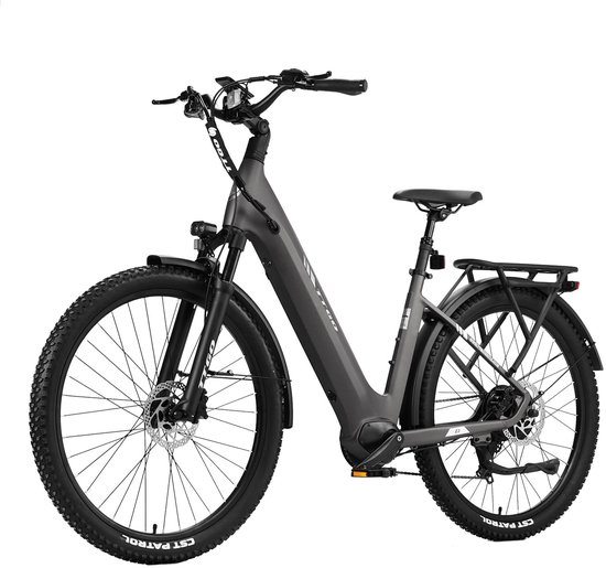 TTGO Z3 Elektrische Fiets - 48V 15Ah Accu (720Wh) - Achterwielmotor - Actieradius tot 120 km - 27.5×2.4 Inch Banden - LCD Display - Shimano 7 Versnellingen - Hydraulische Schijfremmen - Stadsfiets - Max. Belastbaar 125 kg - zwart van TTGO