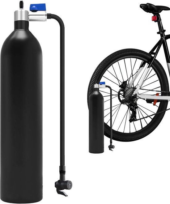 Tubeless Banden Air Tank - Fietspomp Compressor - Banden Snel Vullen - Hoge Capaciteit 200PSI - 1.2L Tank - Zilver