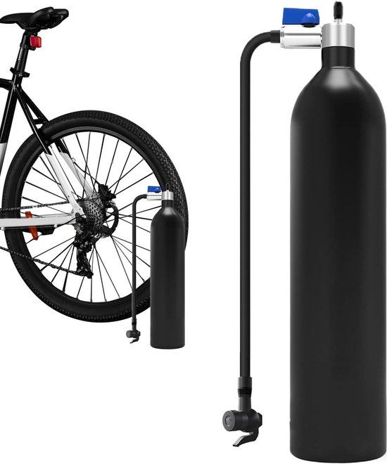 Tubeless Bandenpomp - Fietspomp Luchtpomp - Banden Snel Oppompen - Met Ingebouwde Tank - 1.2L 200PSI - Aluminium