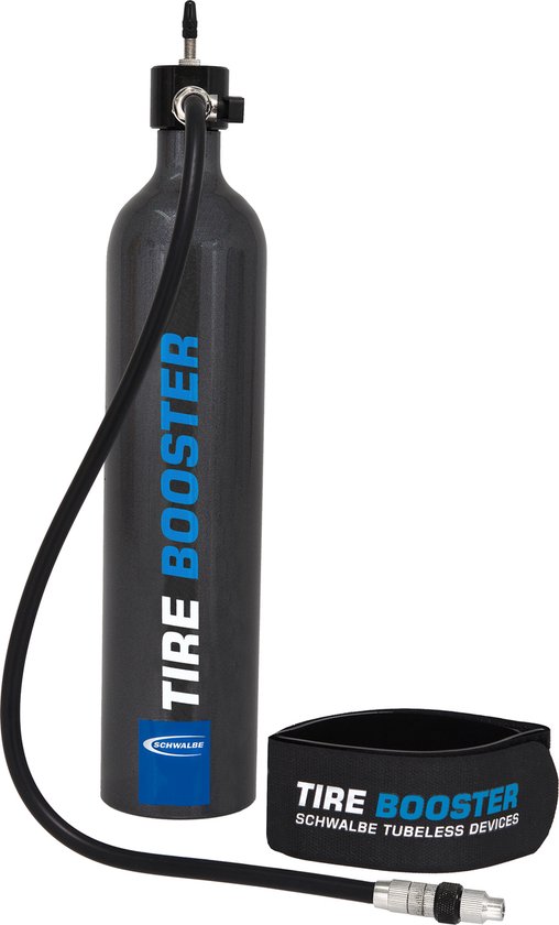 TUBELESS LUCHTPOMP TIRE BOOSTER INCL MONTAGE RIEM van Merkloos