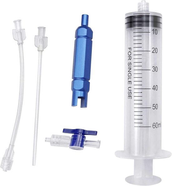 Tubeless Sealant Syringe, 60ml Tyre Sealant Injector, Cycling Tubeless Sealant Injector Syringe, Bicycle Sealant Syringe with Valve Core Removal Tool, for Repairing Bicycle Tires