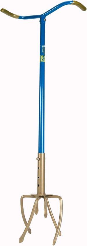 Tuinklauw GG921-06 - Woelvork - In Lengte Verstelbaar 97-106CM - Aarde Losmaken, Onkruid Wieden, Grond Beluchten, Kultiveren - Blauw/Goud van T