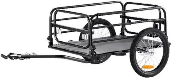Tumex - Opvouwbare Fietskar - Fiets Aanhangwagen - Grote Capaciteit - 72,5 kg Draagvermogen - 40cm banden - Roestvrij Stalen Frame van Tumex