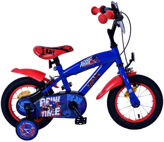 Turbo Crew Kinderfiets - Jongens - 12 inch - Blauw Rood - Twee handremmen