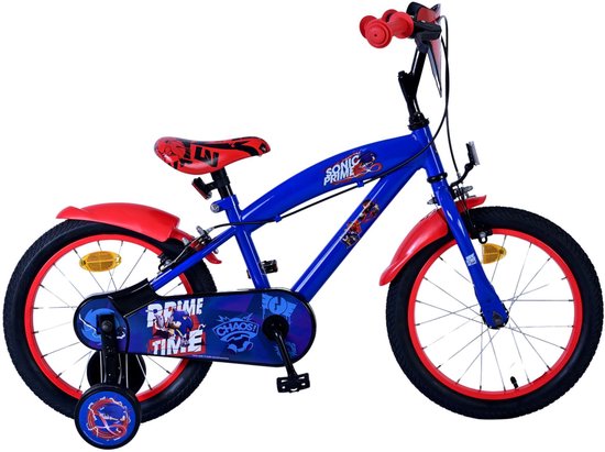 Turbo Crew Kinderfiets - Jongens - 16 inch - Blauw Rood - Twee handremmen