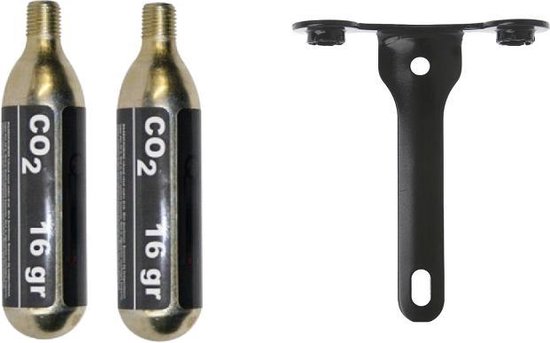 Twee CO2 patronen / cartridges / capsules met Aluminium houder - 16 gr van T