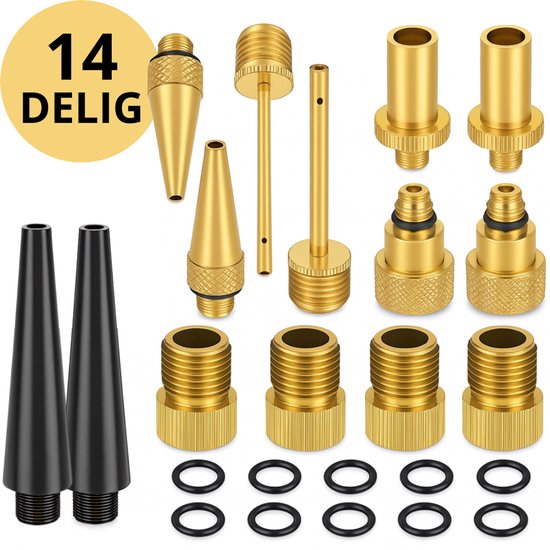 Twenty4seven® Verloopnippels Fietsventiel - 14-Delige Set - Fietspomp & Bandenpomp - Autoventiel Hollands & Frans - Universeel Adapter van Merkloos