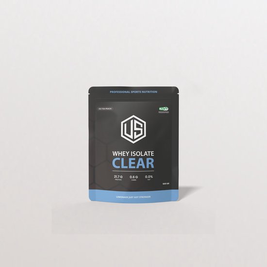Ultimate Shape - Whey Isolate Clear, Ice Tea Peach - Dopinggetest - NZVT - eiwitten - herstel - proteïne - spierherstel
