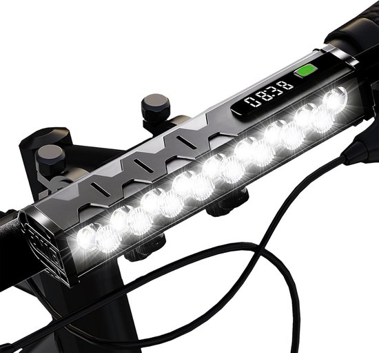 Ultra Heldere Oplaadbare Fietslamp Voor & Achter - 25500 Lumen LED - 10000mAh - IP65 Waterdicht
