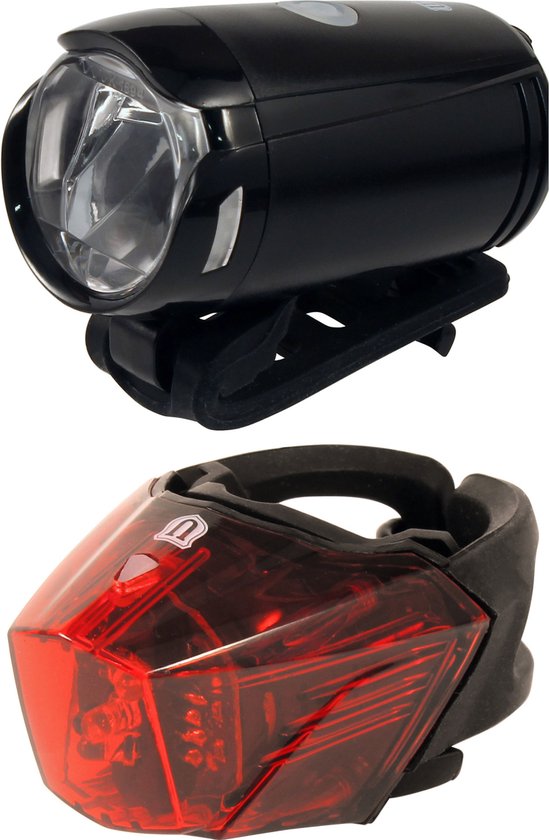 Union fietsverlichting set USB – UN200 + UN210 – oplaadbaar LED voor- en achterlicht – StVZO goedgekeurd – 25 LUX – incl. kabel