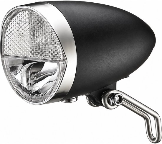Union Koplamp LED 30 lux zwart voor e-bike 6-44 V met klassieke vorm en montagebeugel voor fiets