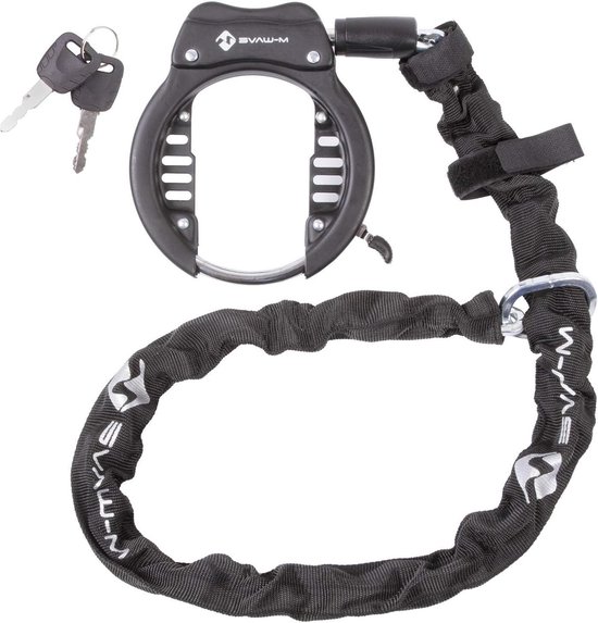 Unisex volwassenen-ring chain XL frameslot met ketting zwart - fietsveiligheid Frame lock van AXA